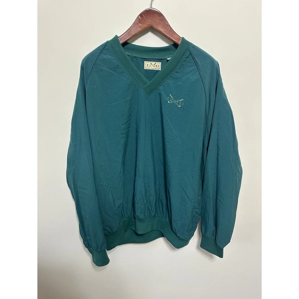 Vintage Lacoste Izod Windbreaker Jacket Men XL Green Lightweight Vintage Golf